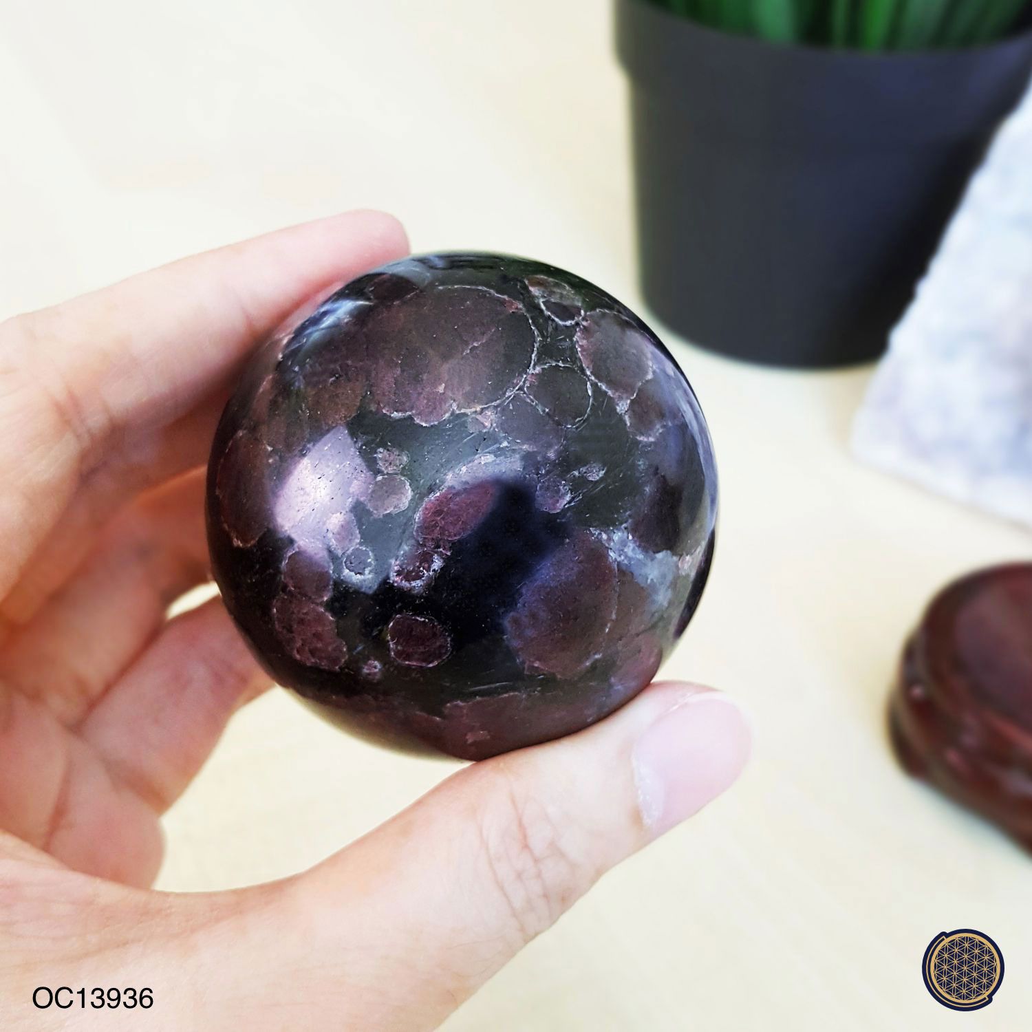 51mm Astrophylite Garnet Sphere  - 0.260KGS Ball