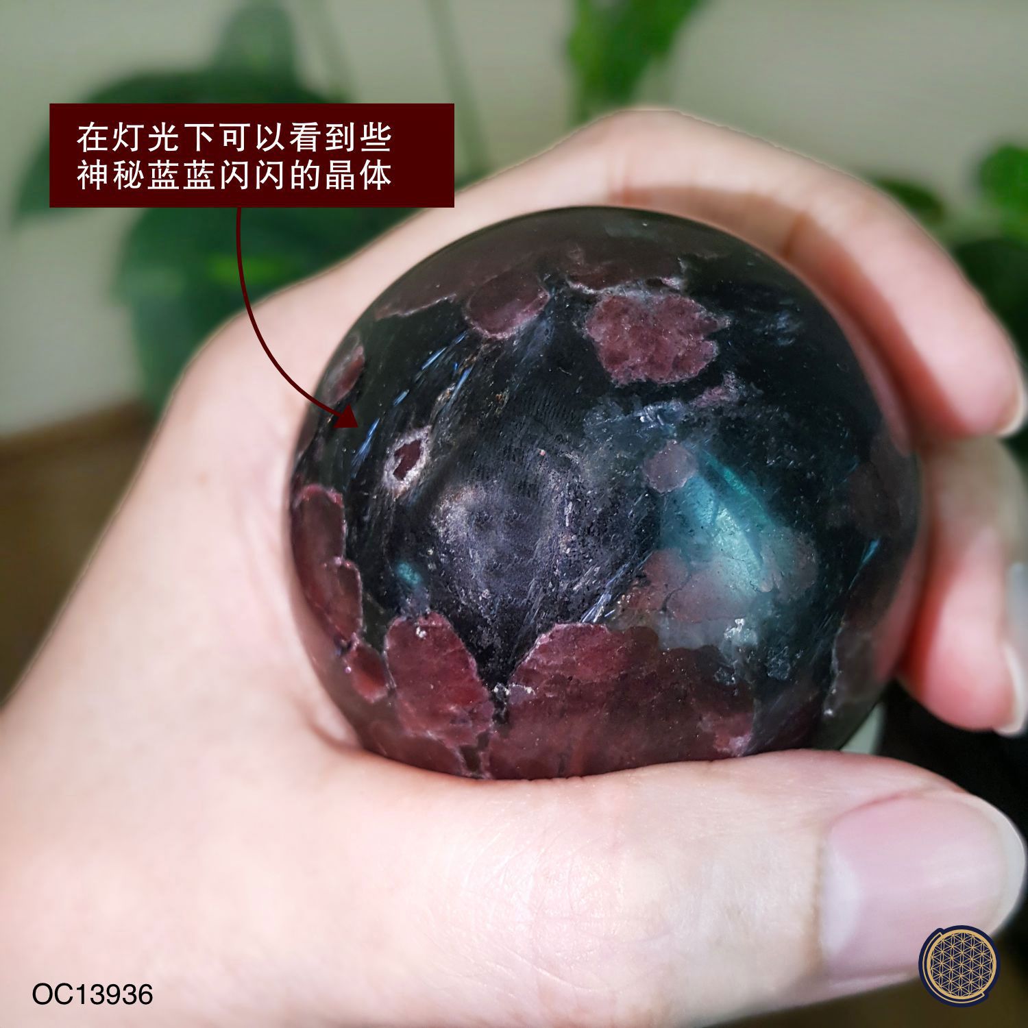 51mm Astrophylite Garnet Sphere  - 0.260KGS Ball