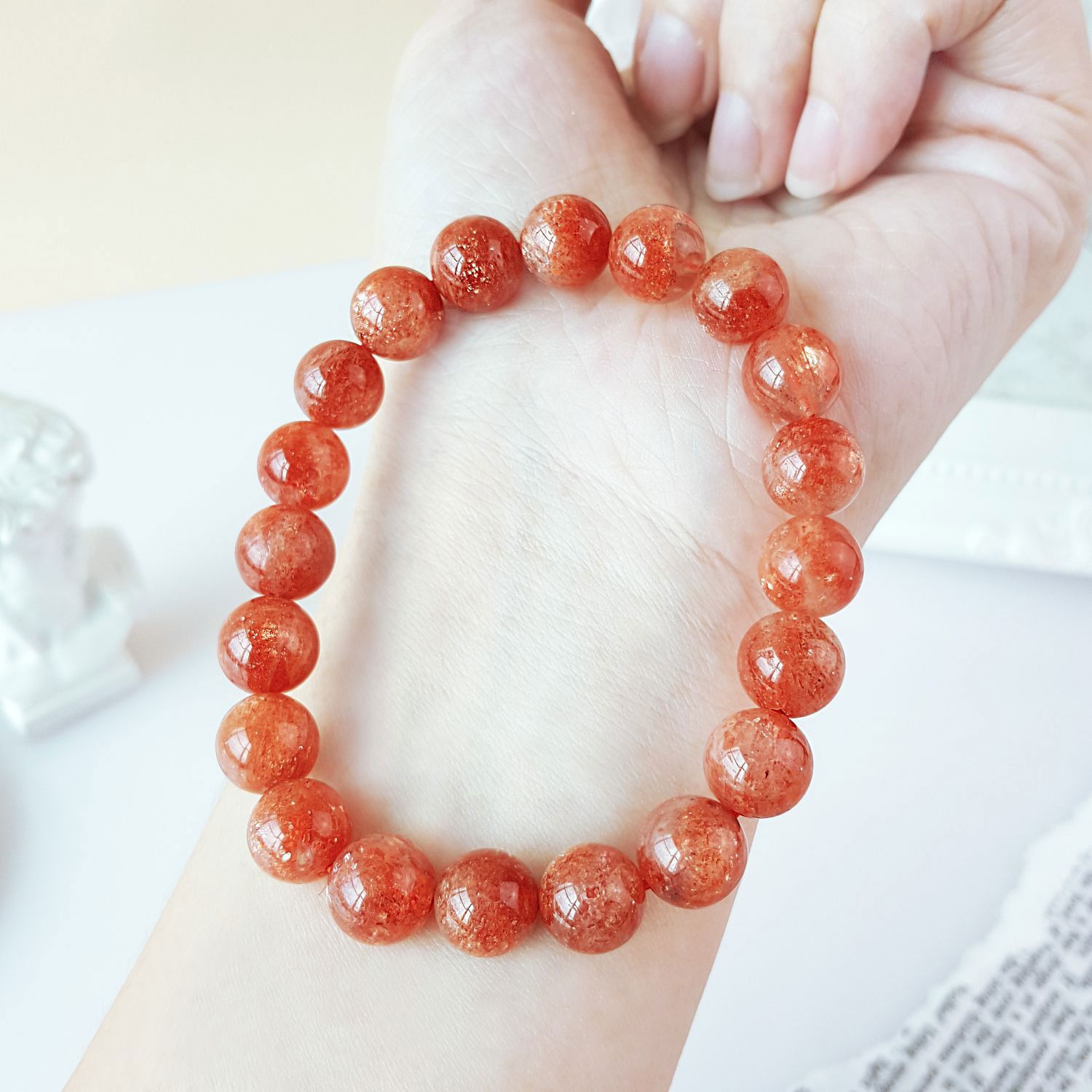 9-9.5mm High Grade Golden Sunstone  Bracelet