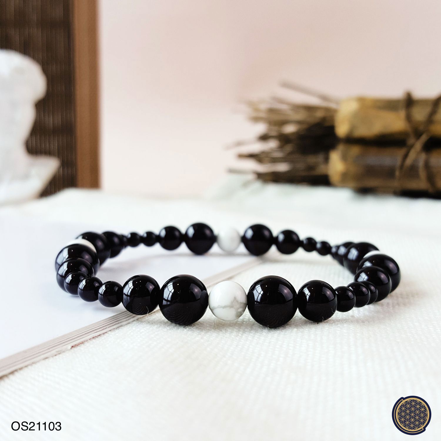 Onyx +Howlite Diy Bracelet