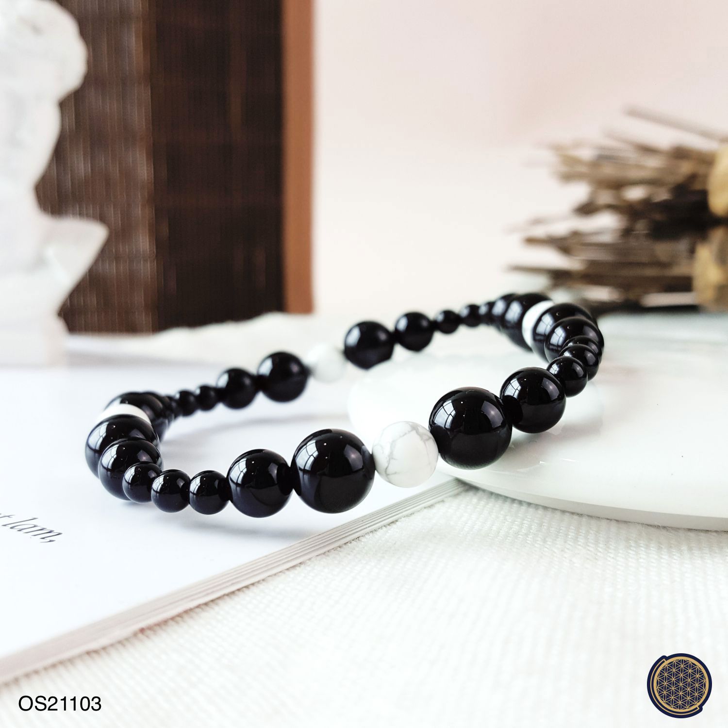 Onyx +Howlite Diy Bracelet