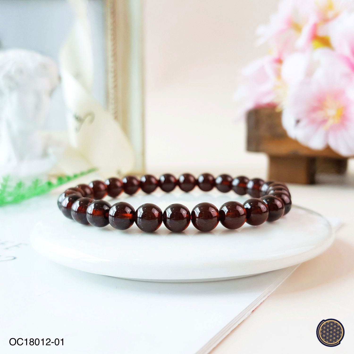 6-6.5mm Wine Red Garnet Bracelet