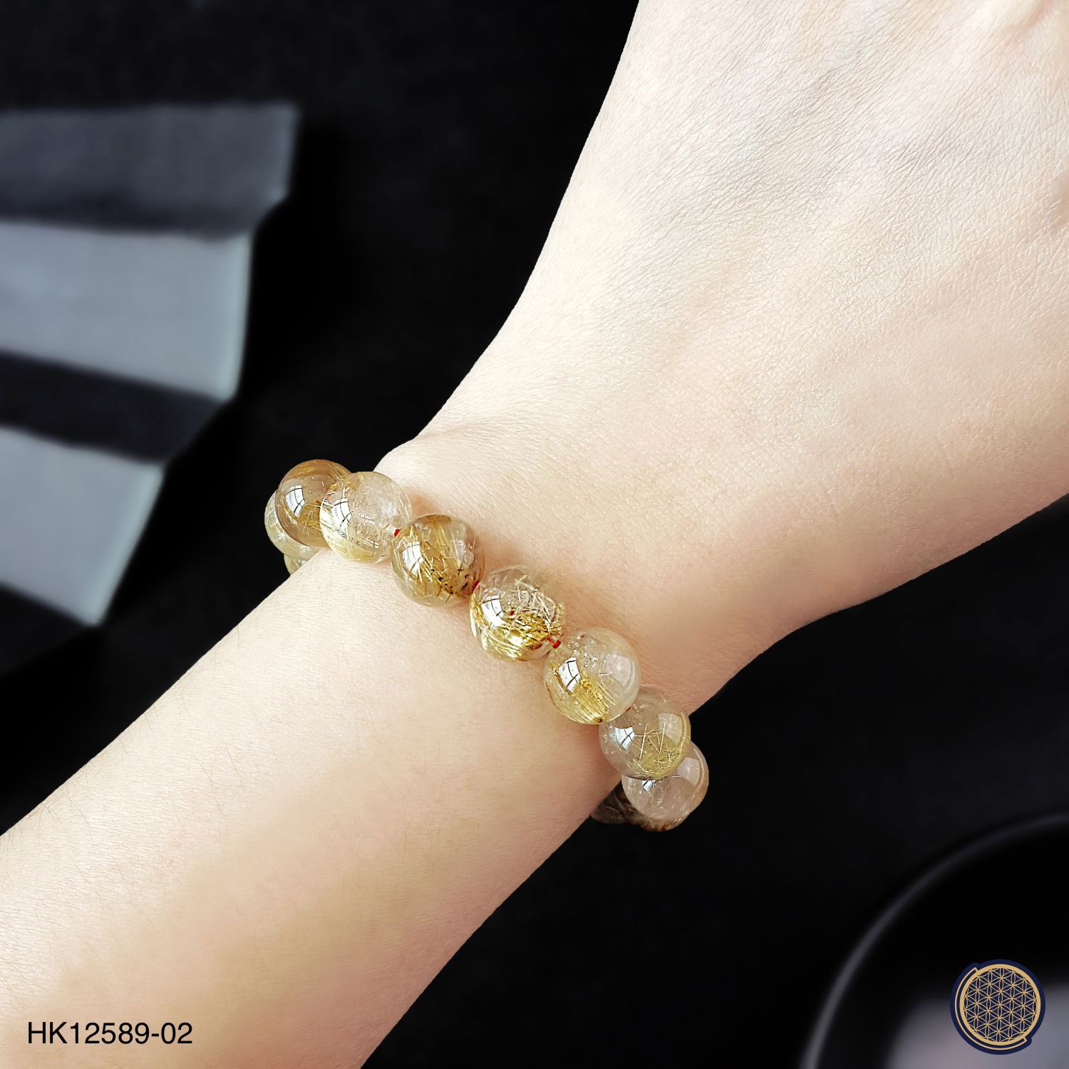 10-10.5mm Gold Rutilated Bracelet