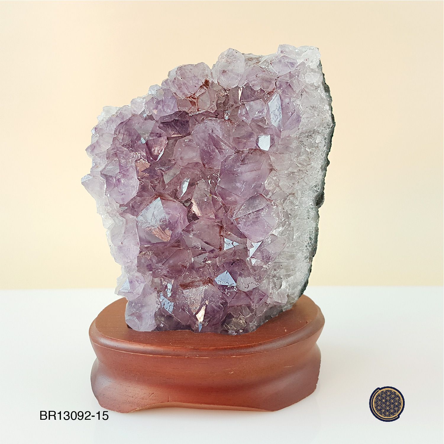 Amethyst Druzes With Wood Stand 