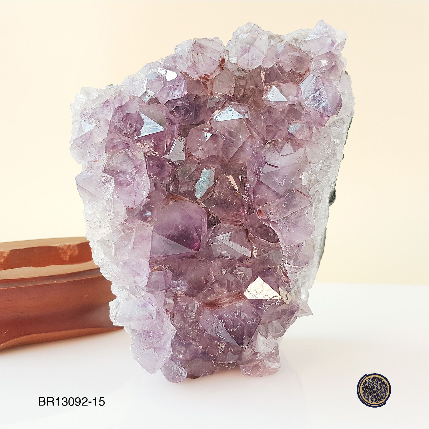 Amethyst Druzes With Wood Stand 