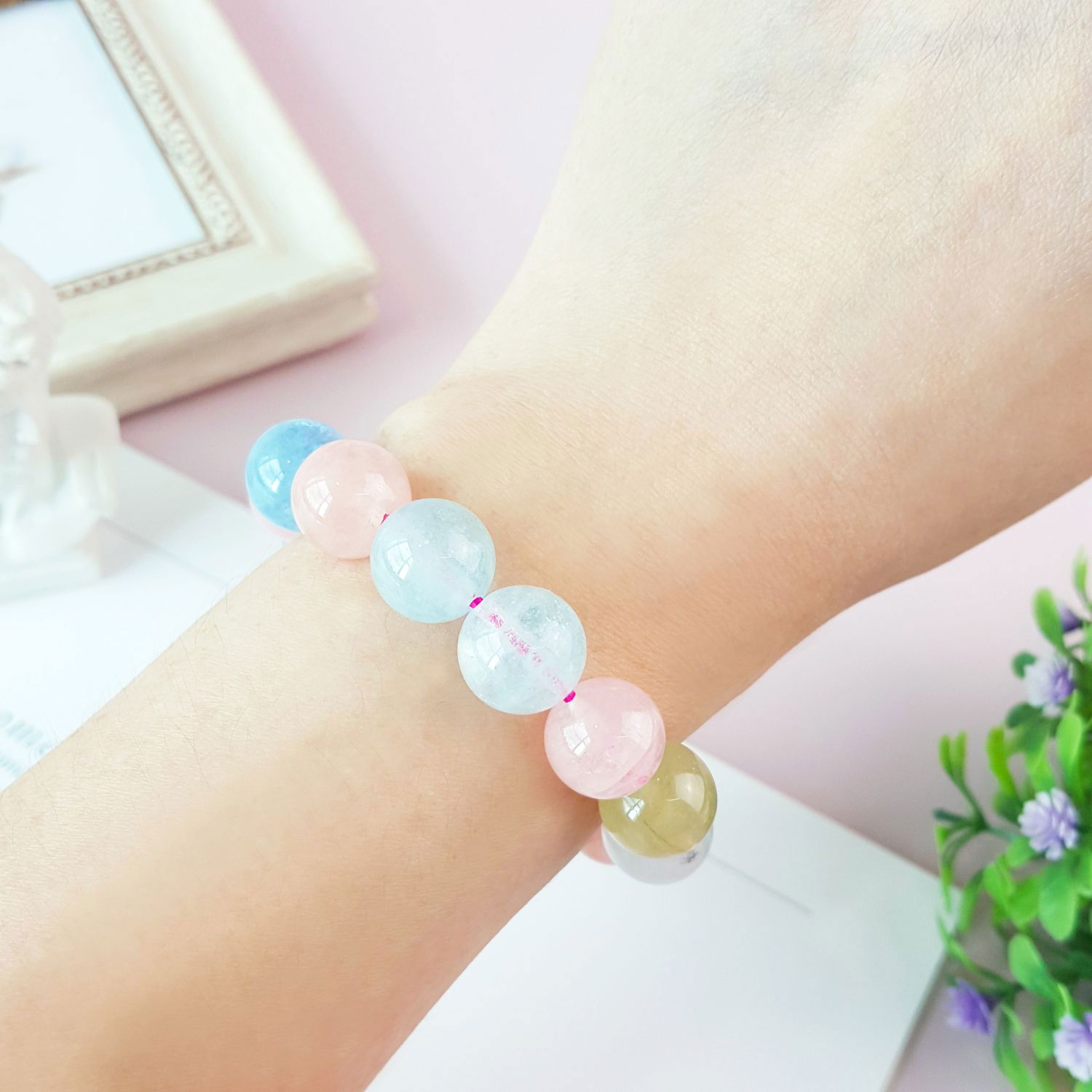 12-12.5mm Morganite Stone Bracelet