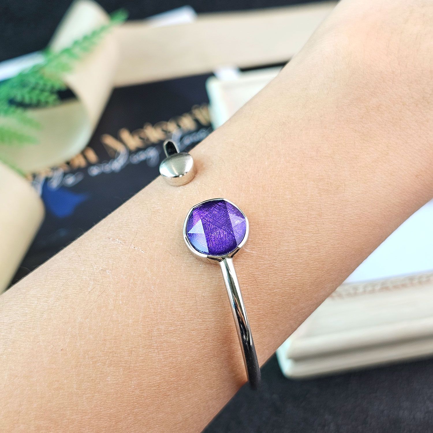 12mm Meteorite  David Star Bangle -Purple 