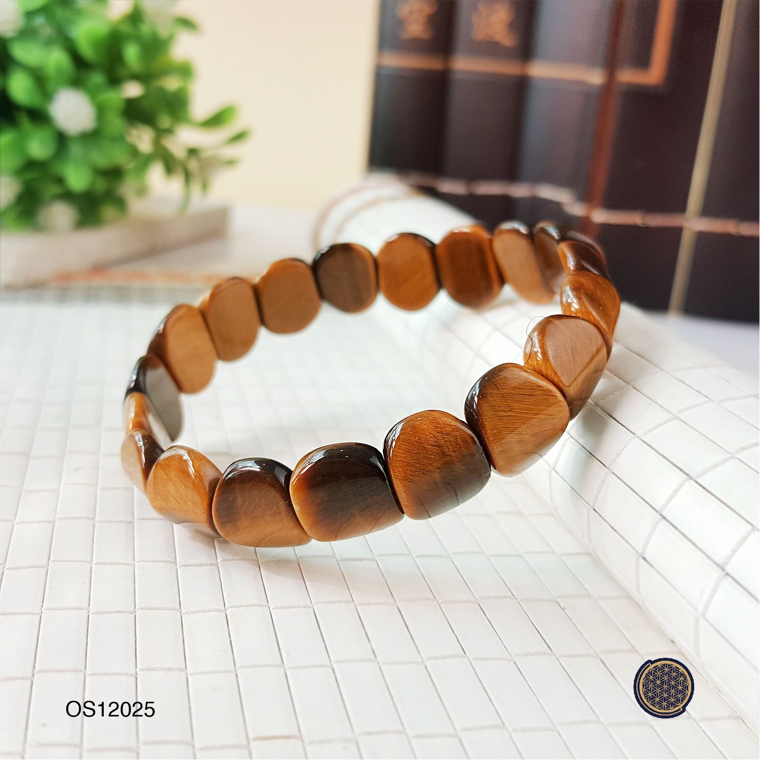 10X12mm Tiger Eye Flat Bracelet