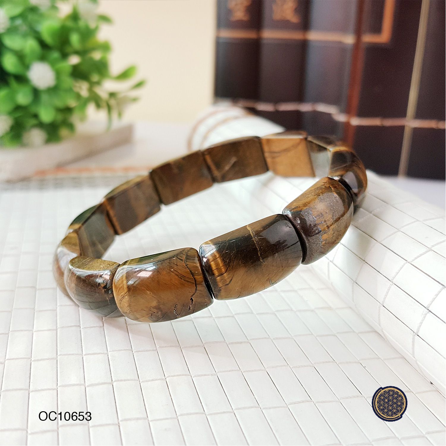 Yellow Tiger Eye Flat Bracelet