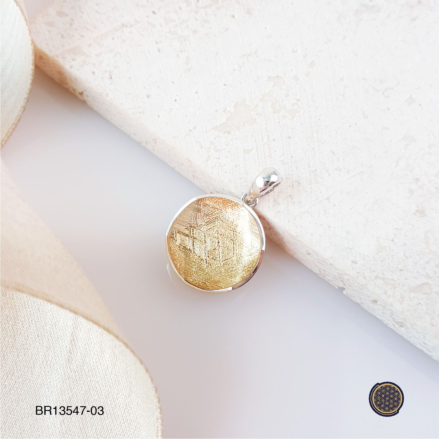 15mm 天铁大卫星吊坠-金色