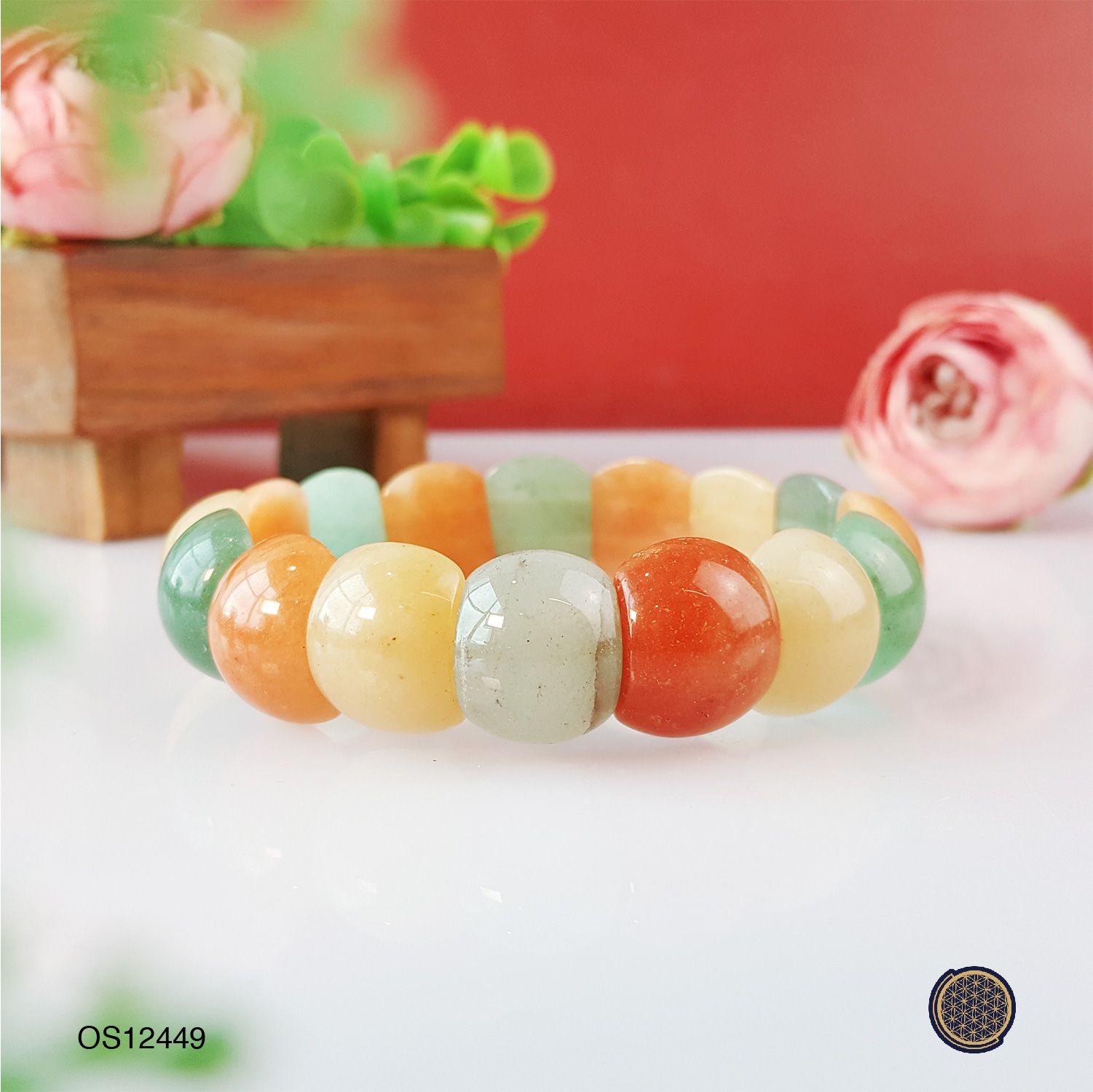 13mm x 16mm Mix Aventurine Flat Bracelet