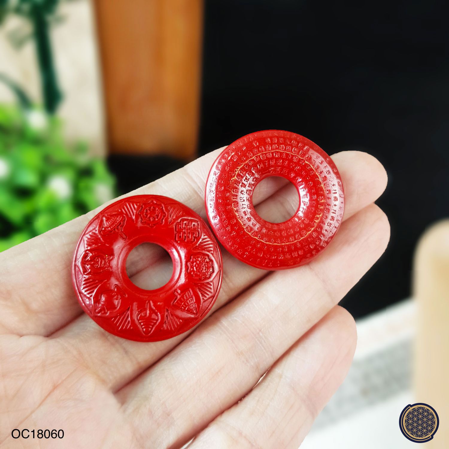 28mm 水飞砂吉祥八宝吊坠