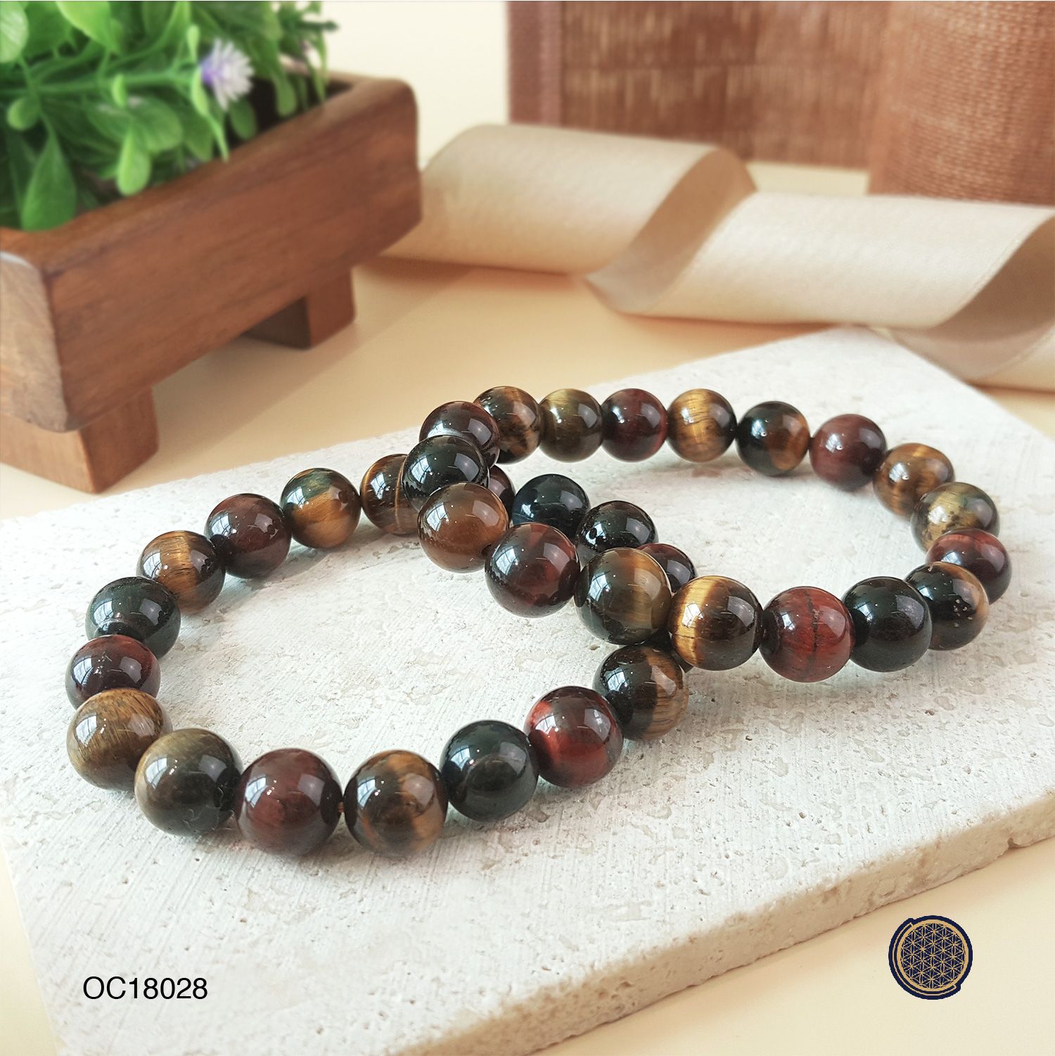 10mm Mixed Tiger Eye  Bracelet