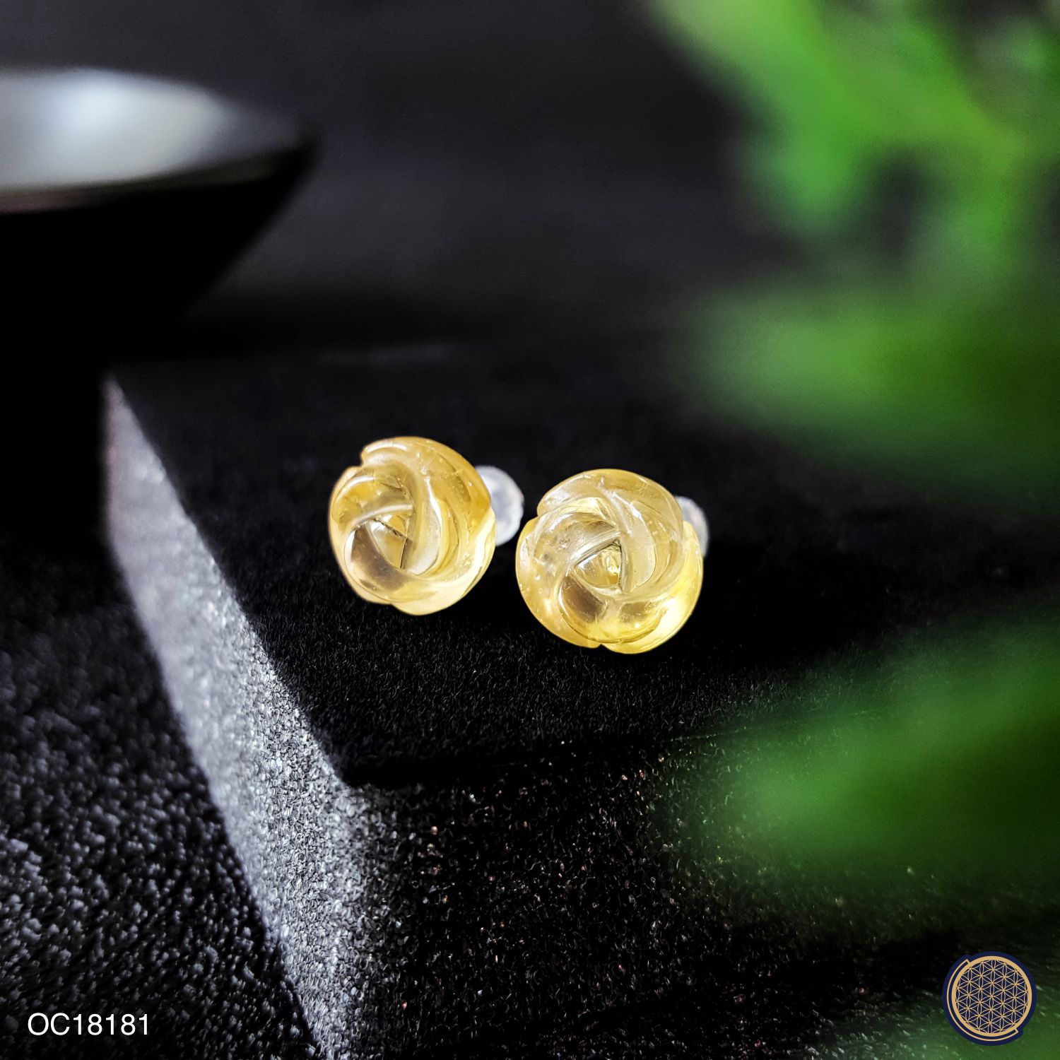 Citrine Rose Earring (925) 