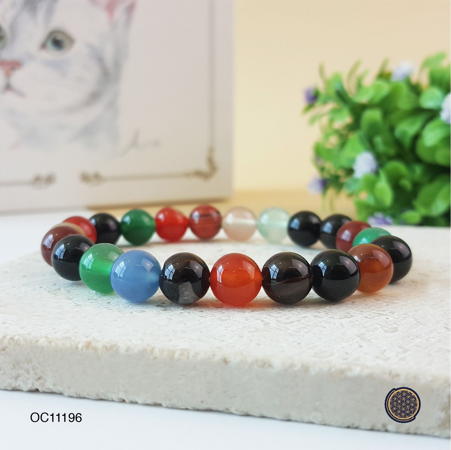 8mm Mixed Agate Bracelet