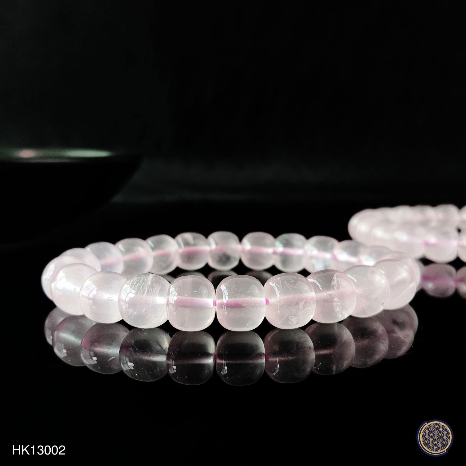 10mm Rose Quartz Drum Bead Bracelet