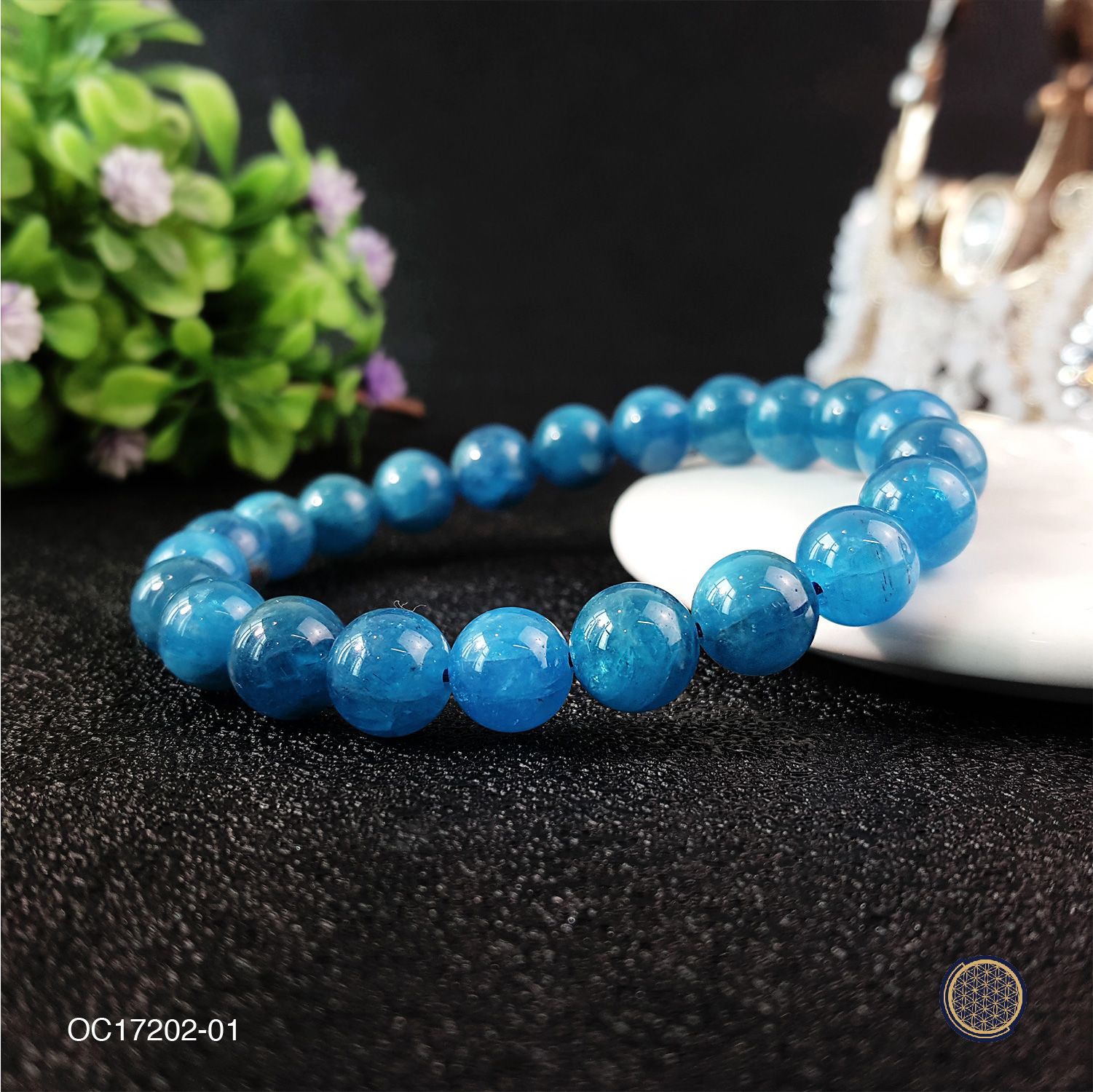 8-8.5mm Blue Apatite Bracelet