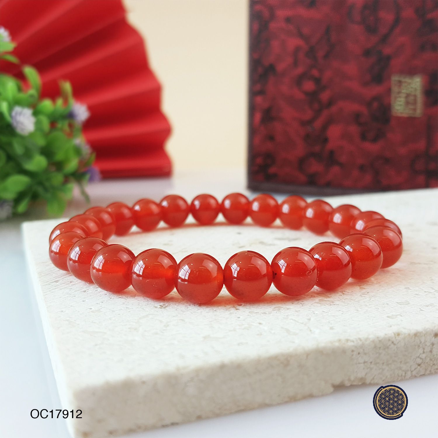 8mm Red Agate Bracelet