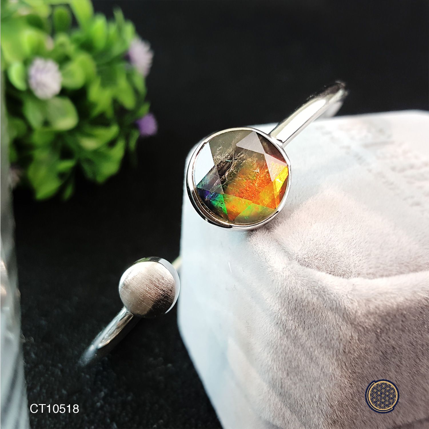 12mm Canada Ammolite  David Star Sticthing Bangle