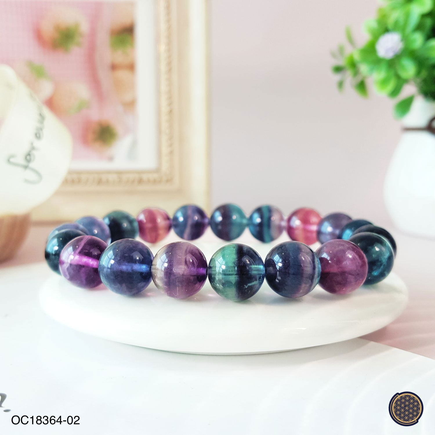 10-10.5mm Rainbow Fluorite Bracelet