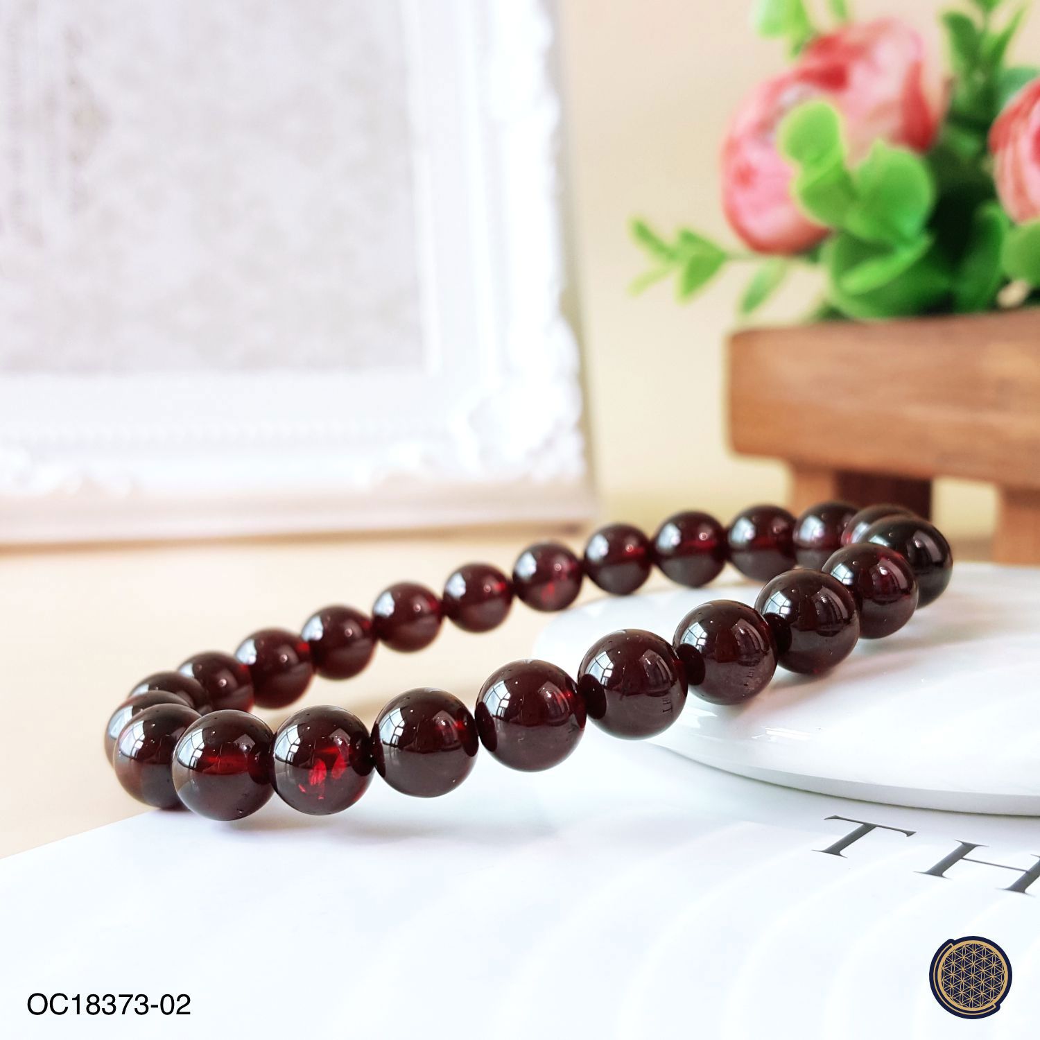 8-8.5mm Purple Garnet  Bracelet