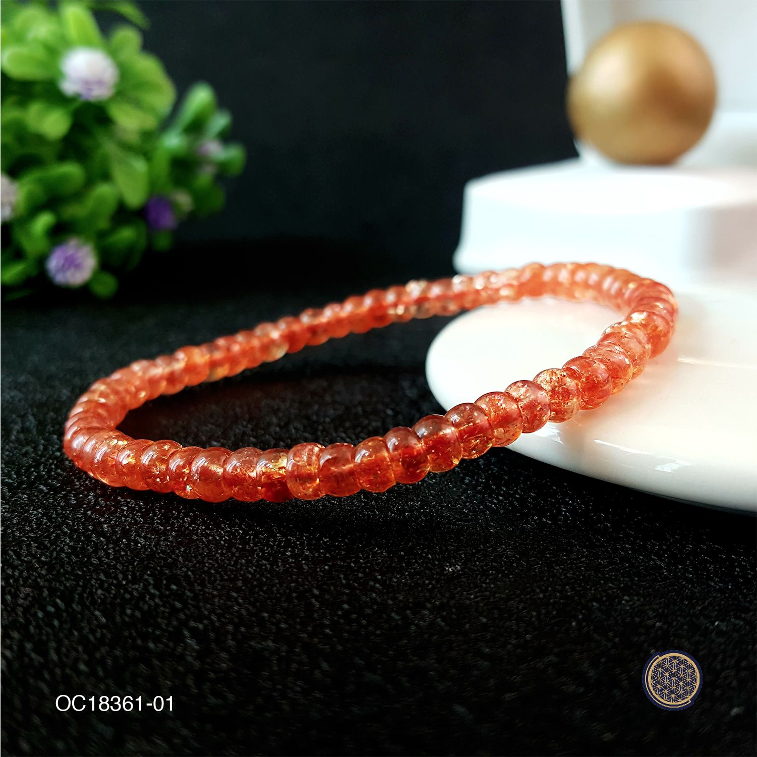 4-4.5mm High Grade Golden Sunstone Stacked Bead Bracelet