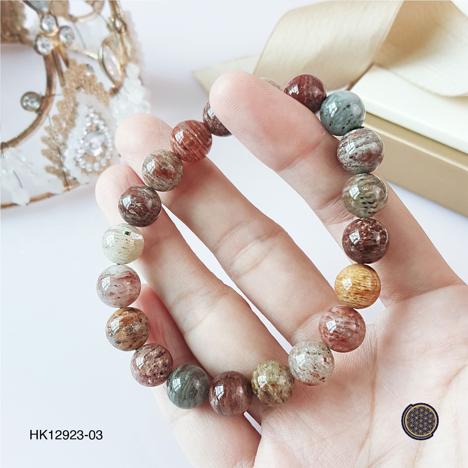 9-9.5mm Thousand Layer Four Season Phantom Quartz Bracelet