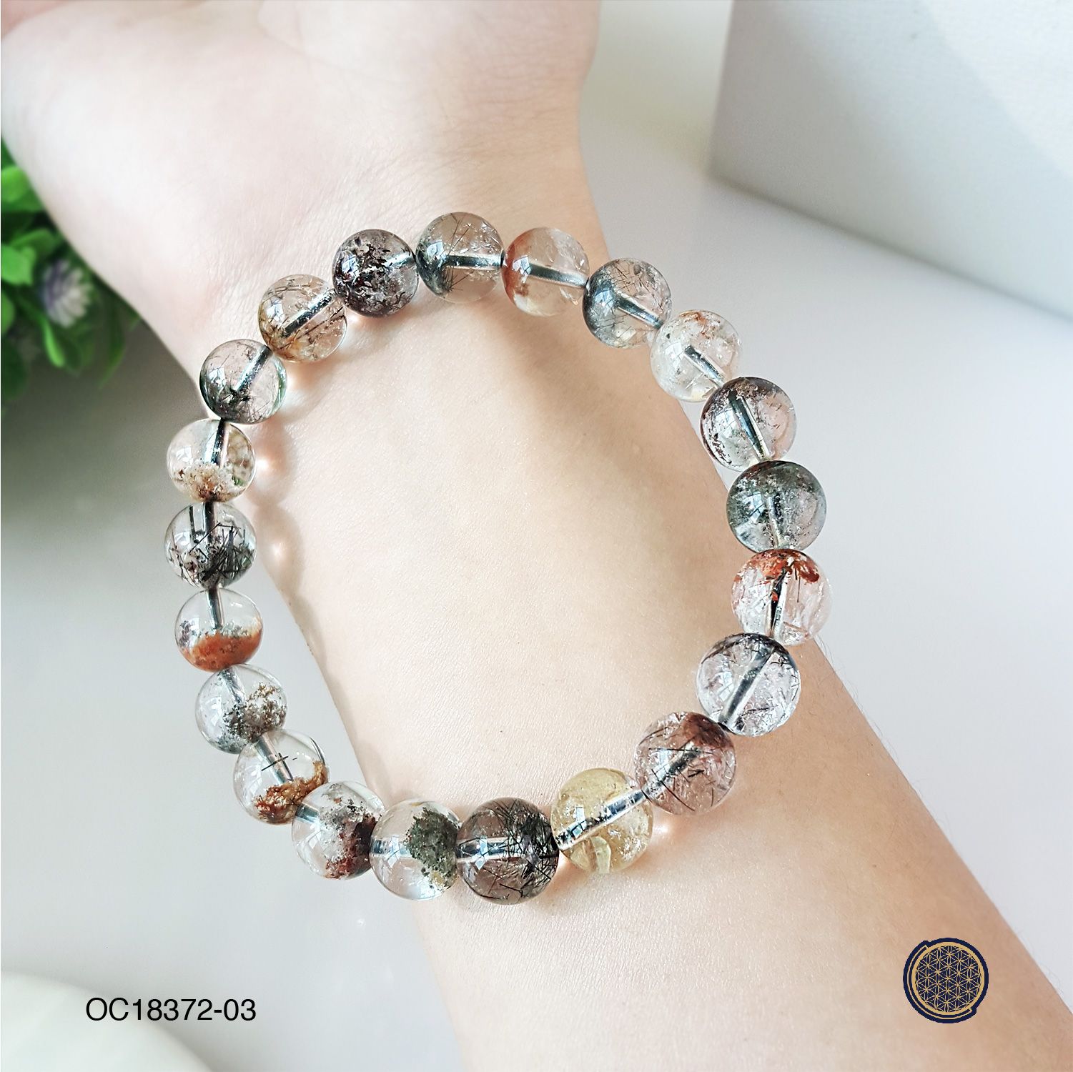 9-9.5mm Mix Rutile  Bracelet