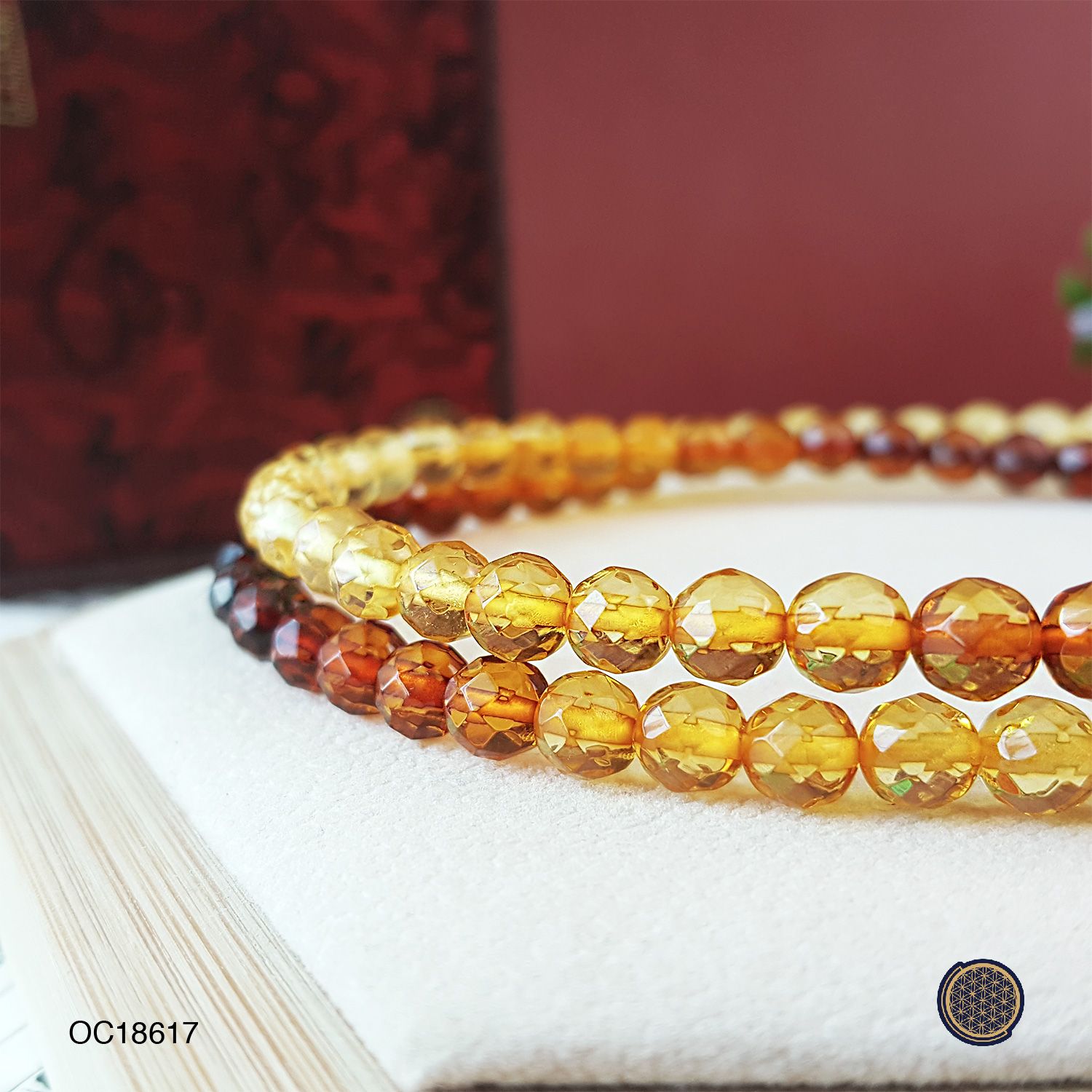 5-5.5mm Rainbow Amber Cutting Long Bracelet