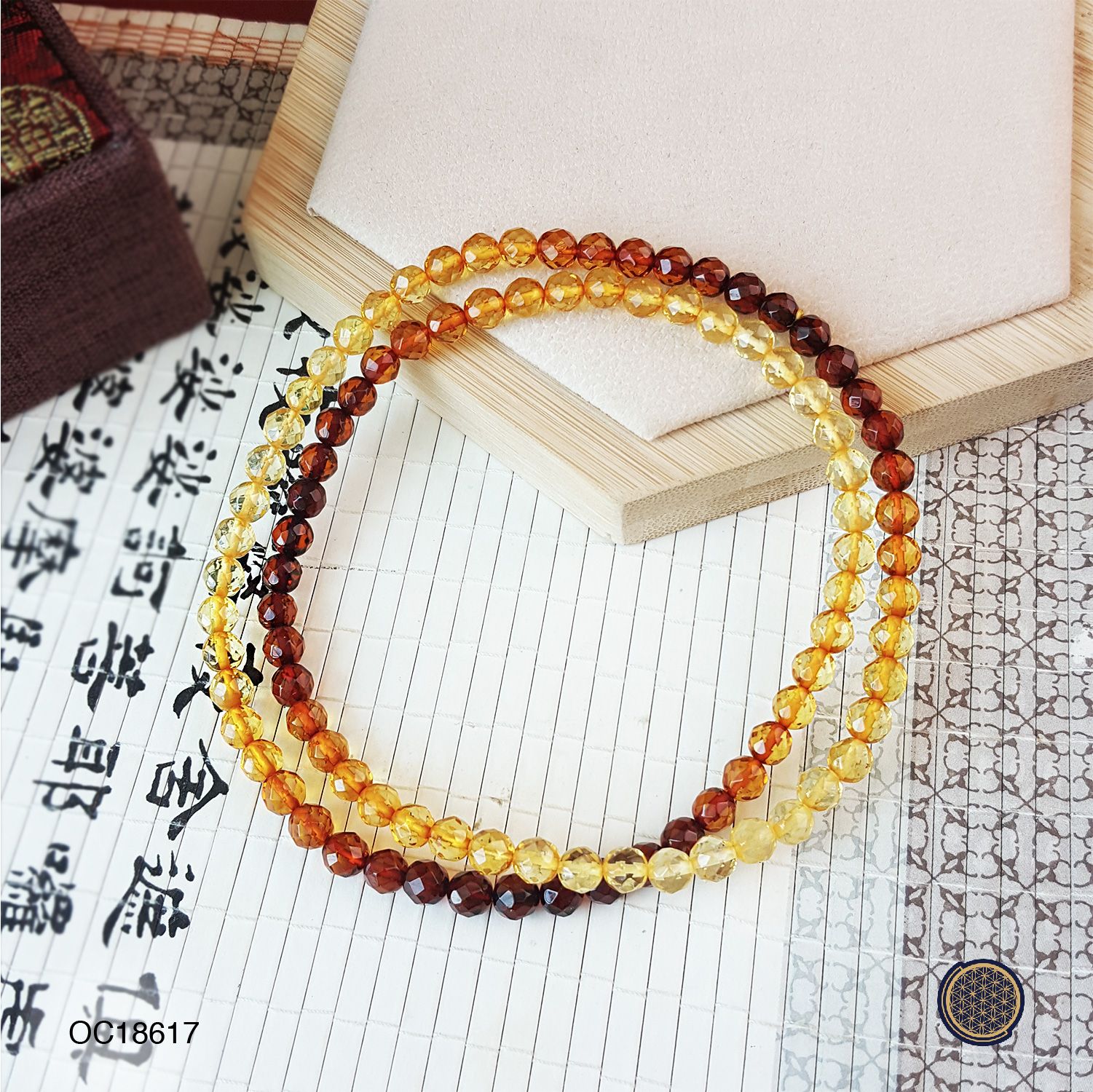 5-5.5mm Rainbow Amber Cutting Long Bracelet