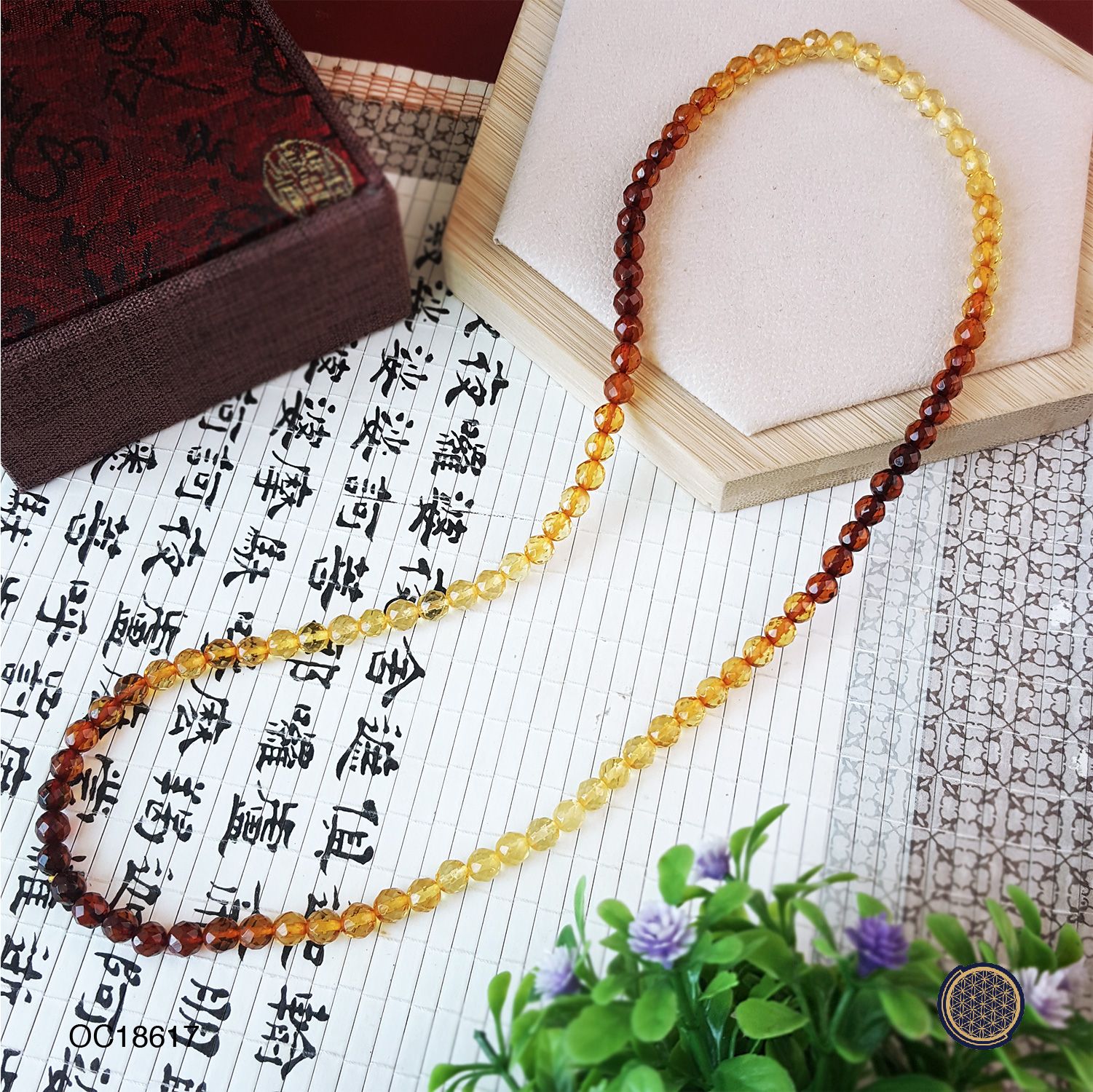 5-5.5mm Rainbow Amber Cutting Long Bracelet