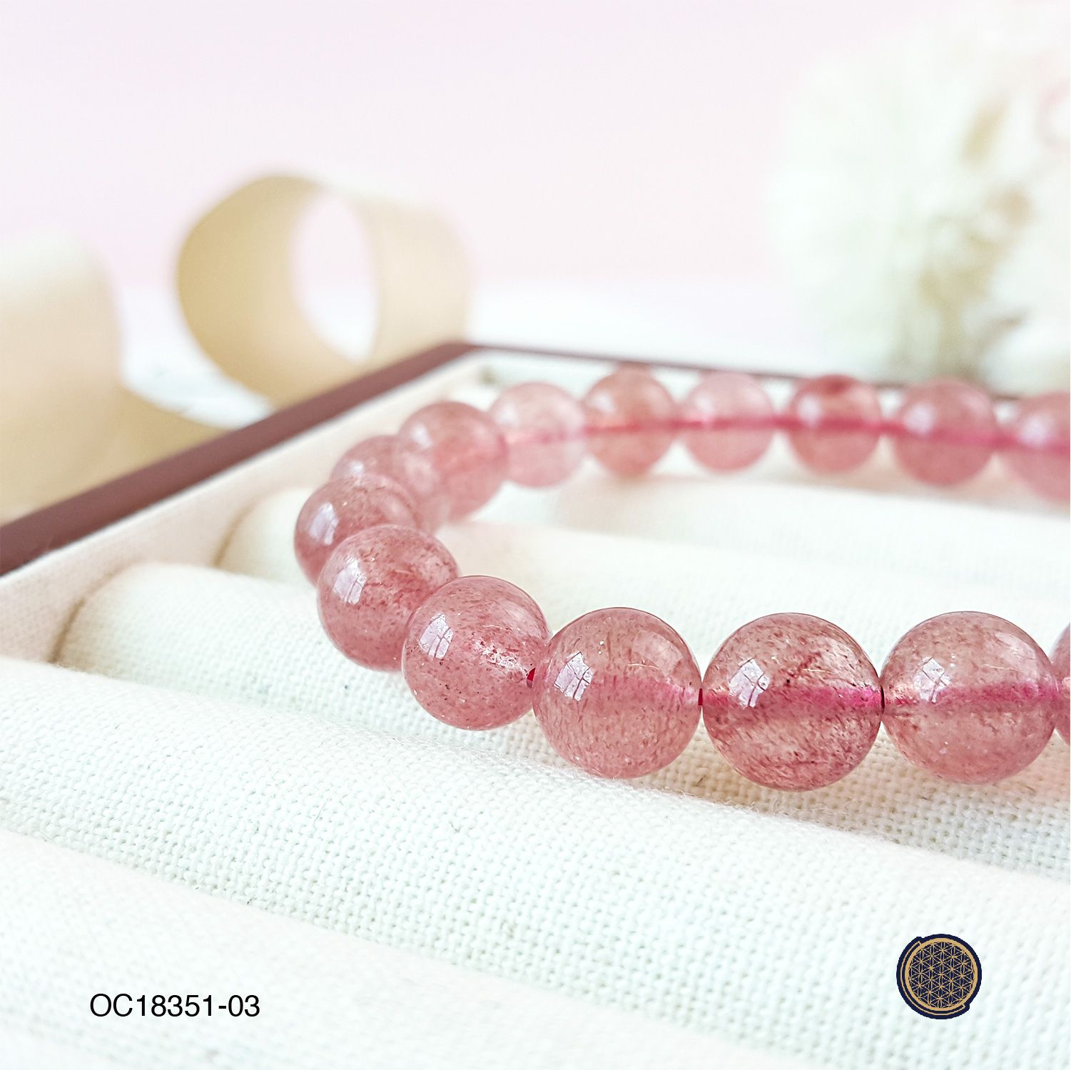 9-9.5mm Strawberry Quartz Bracelet