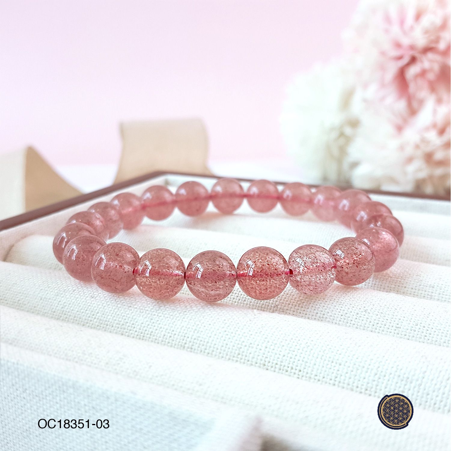 9-9.5mm Strawberry Quartz Bracelet