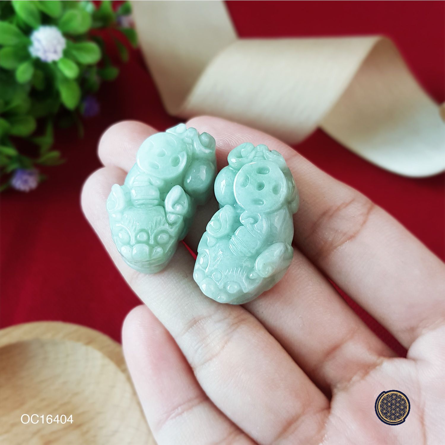 16mm x 28mm You Qing Jade  Pi Xiu (Set) 