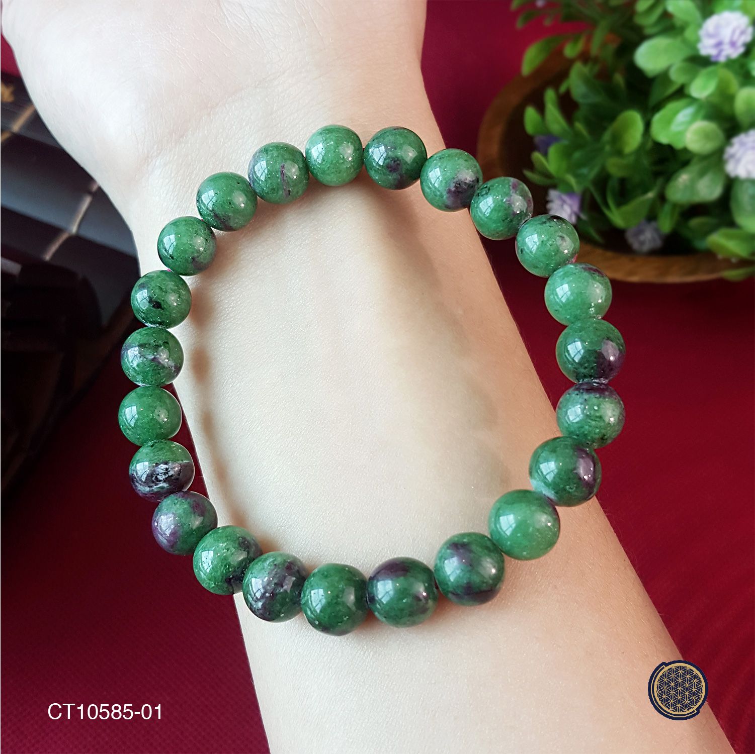 8mm High Grade Ruby Zoisite Bracelet