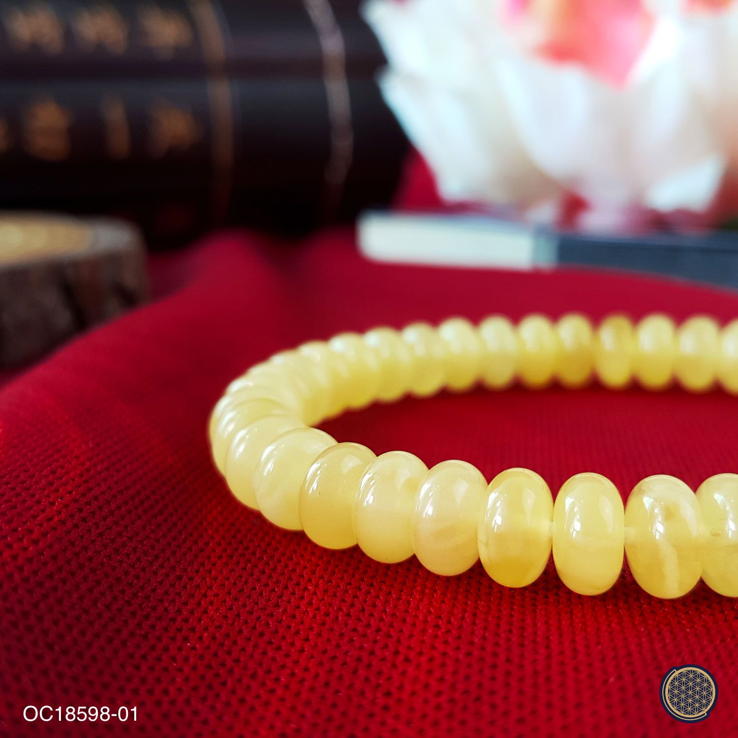 7-7.5mm Beeswax Amber Stacked Bead Bracelet