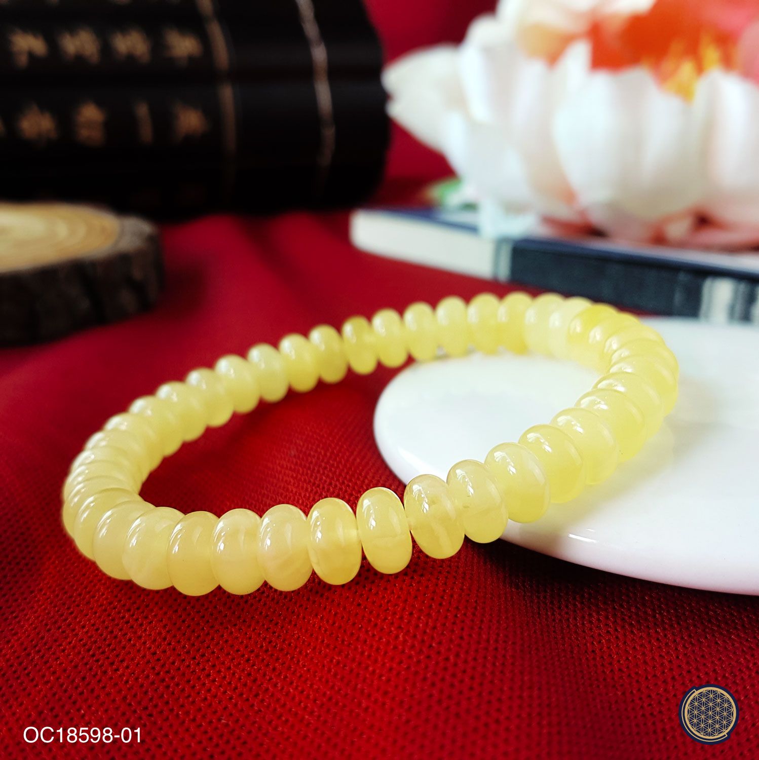 7-7.5mm Beeswax Amber Stacked Bead Bracelet