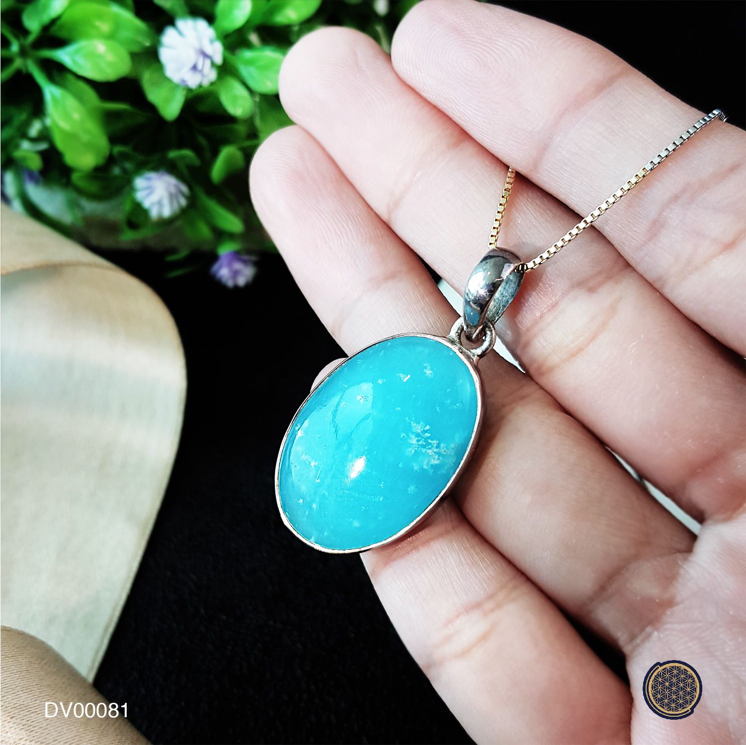 Smithsonite Oval Shape Pendant (925) 