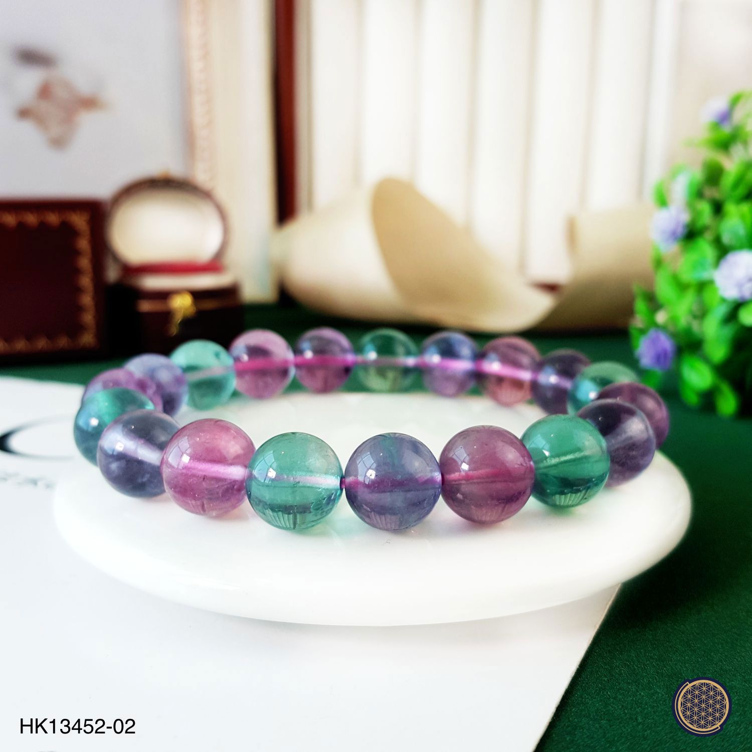 10-10.5mm Rainbow Fluorite Bracelet