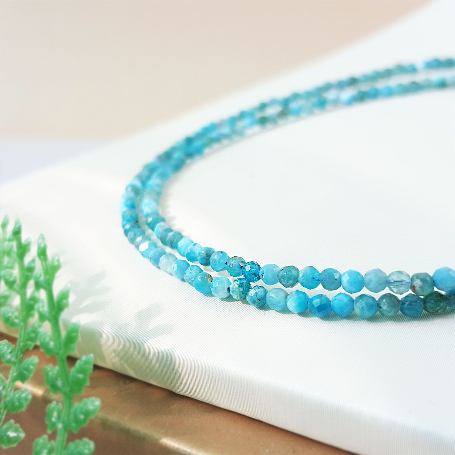 2mm Blue Apatite Necklace