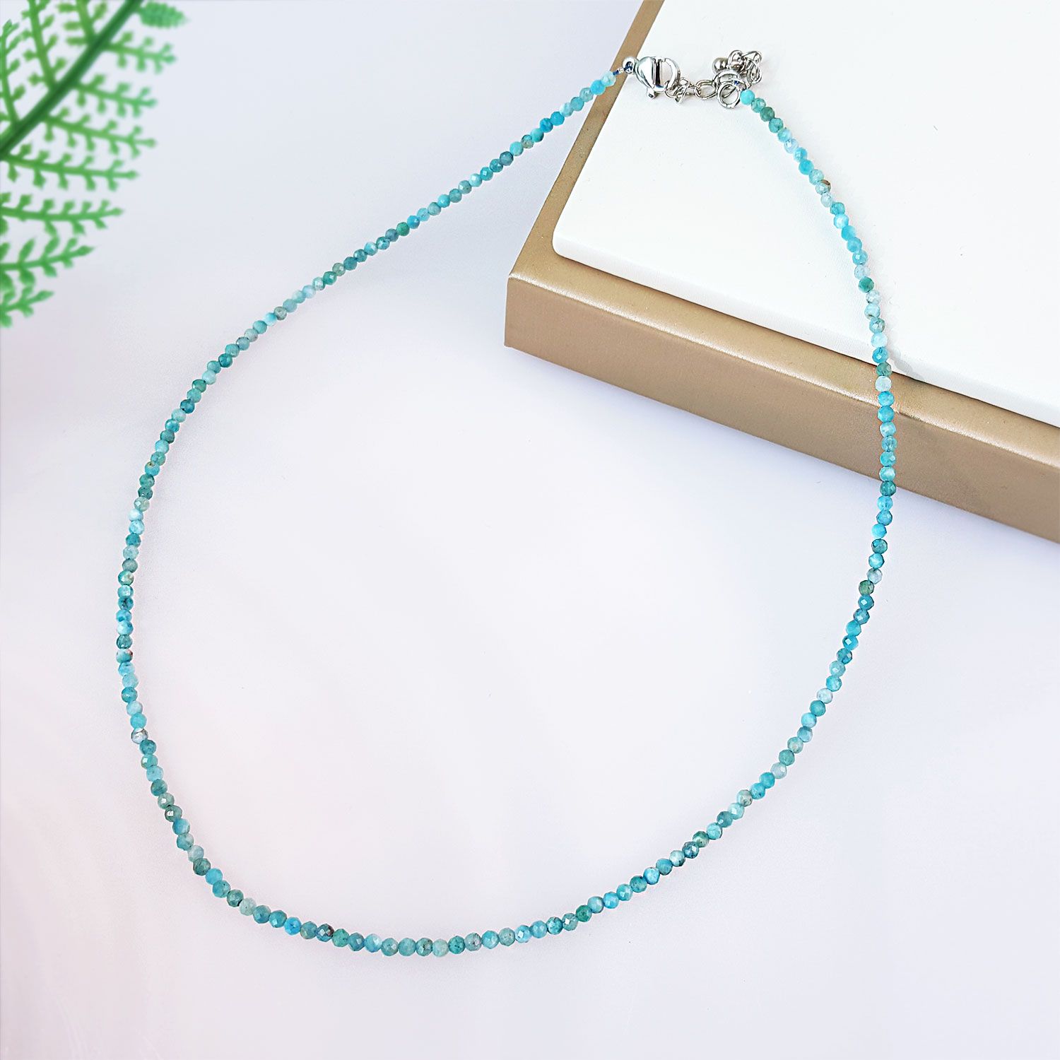 2mm Blue Apatite Necklace