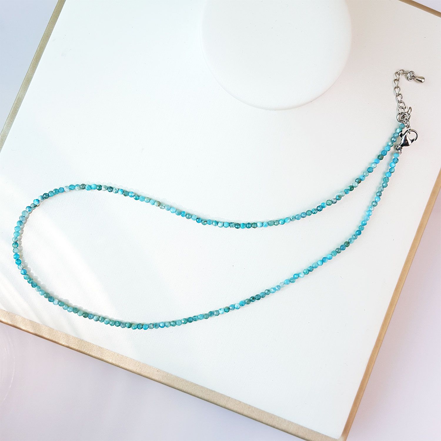 2mm Blue Apatite Necklace