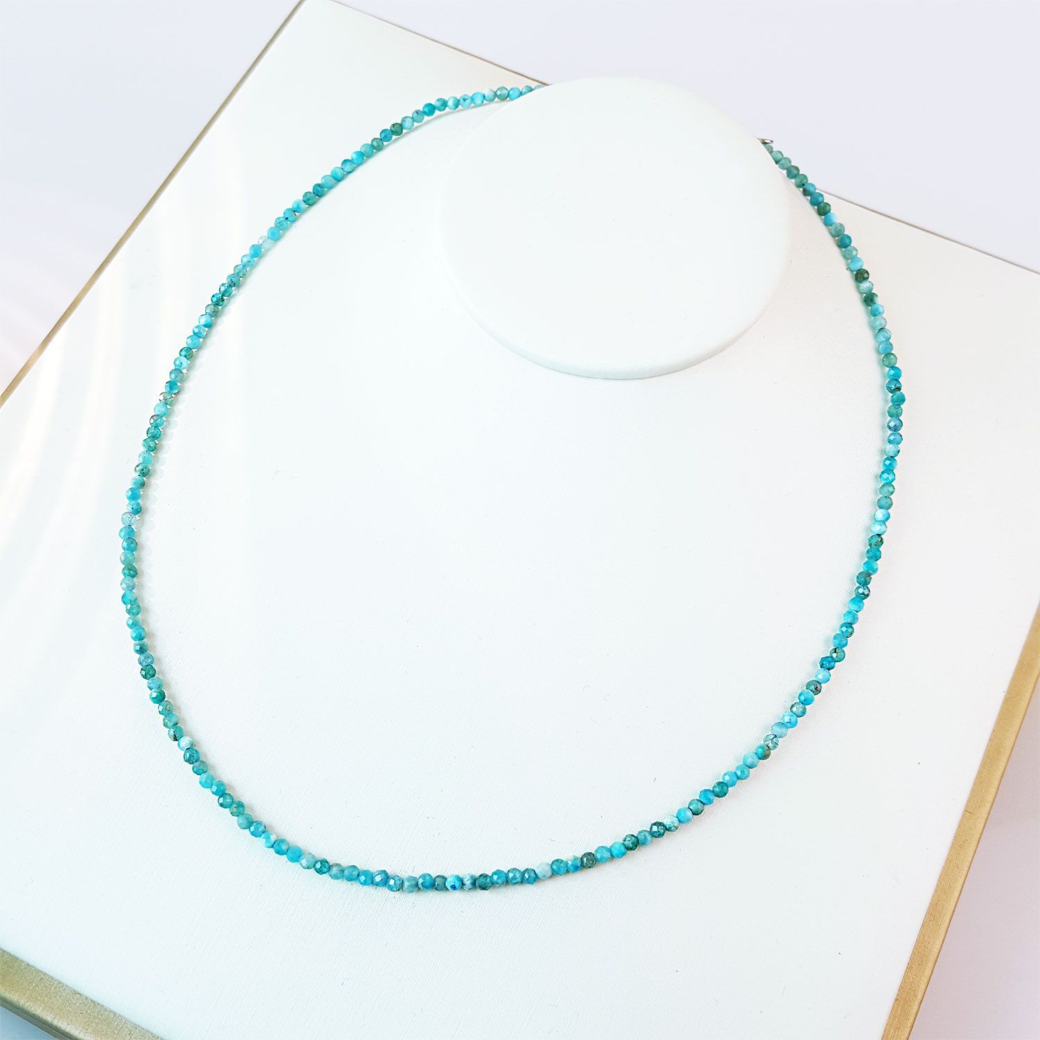 2mm Blue Apatite Necklace