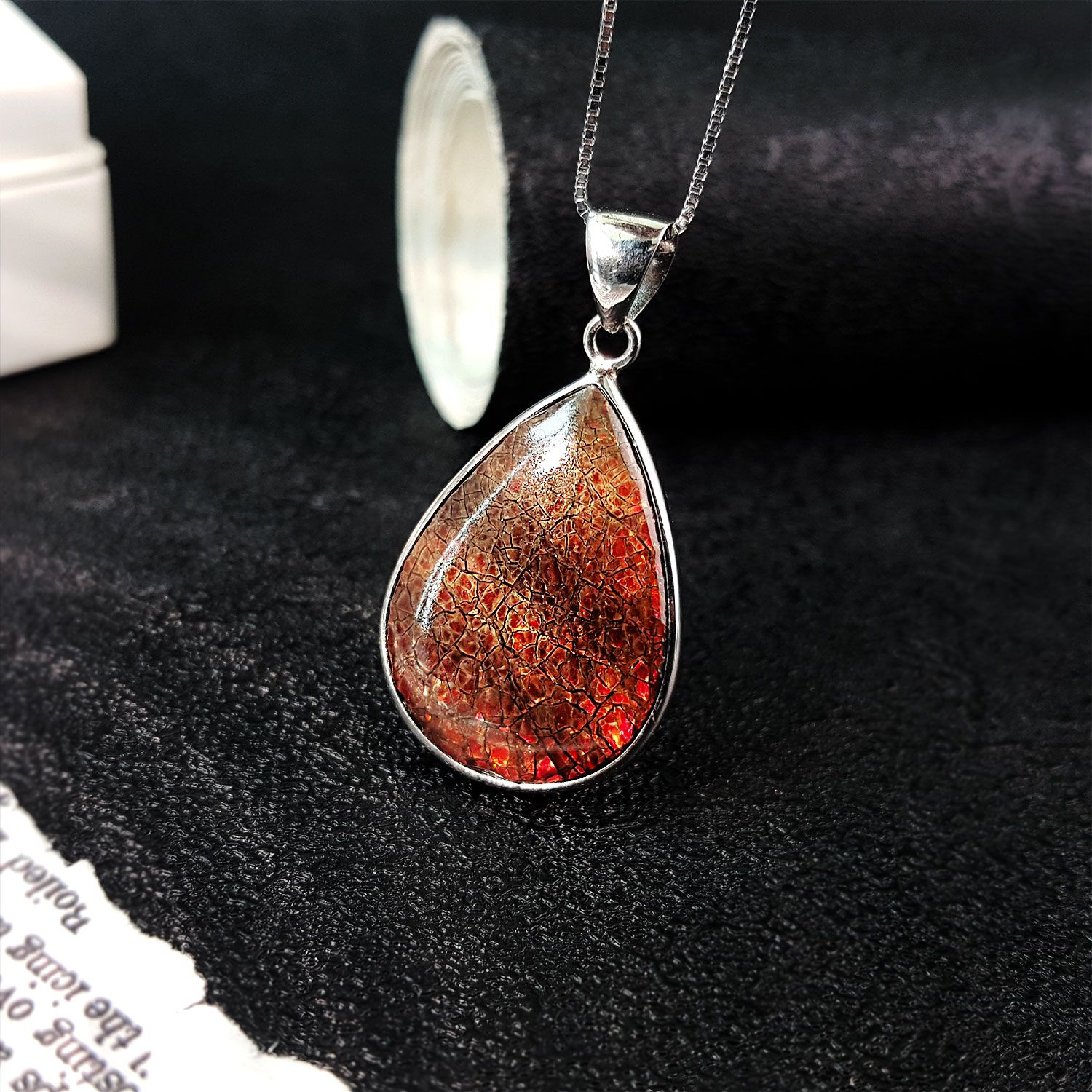 17mm x 43mm Canada Ammolite  Pendant (925) 