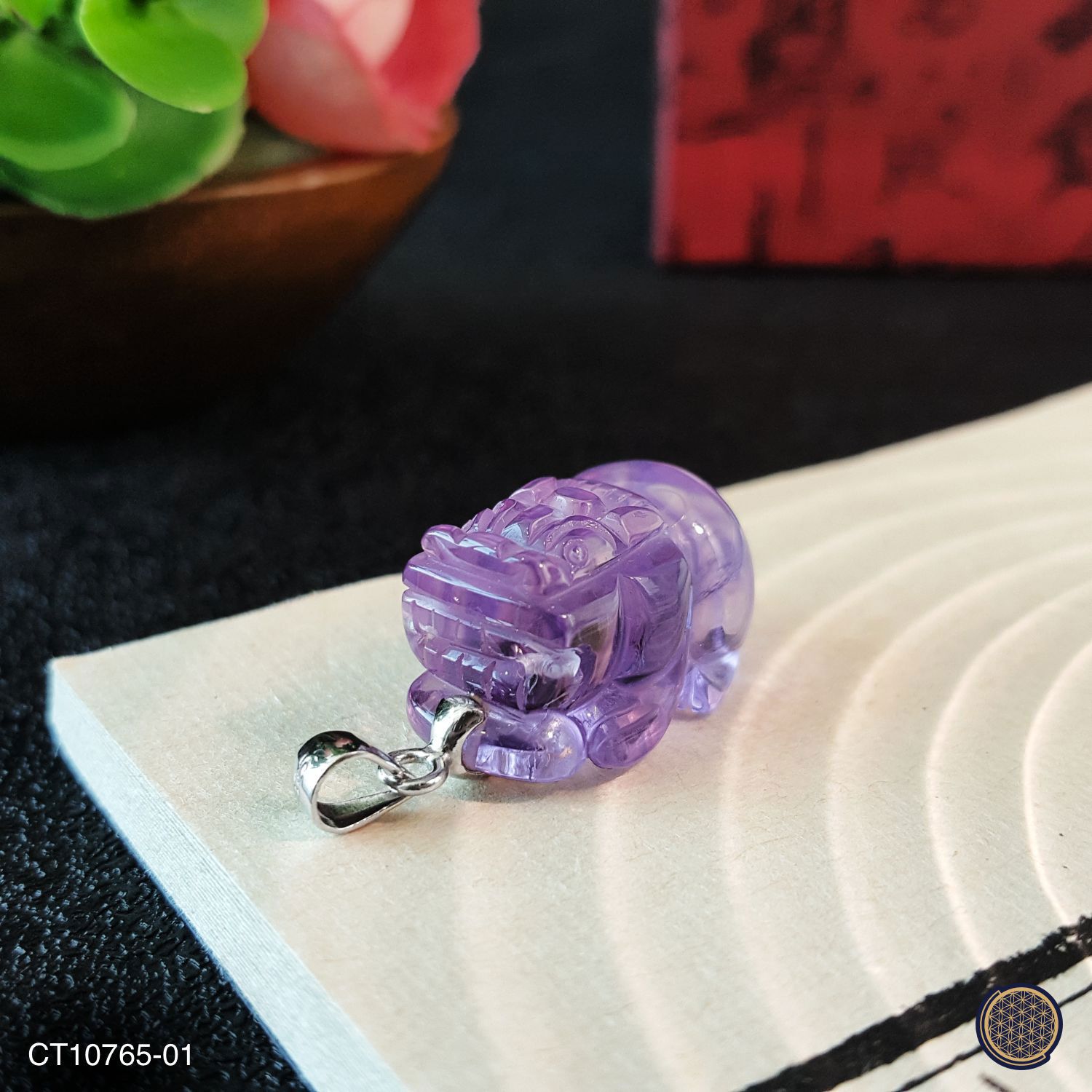 紫水晶貔貅精选纯银吊坠