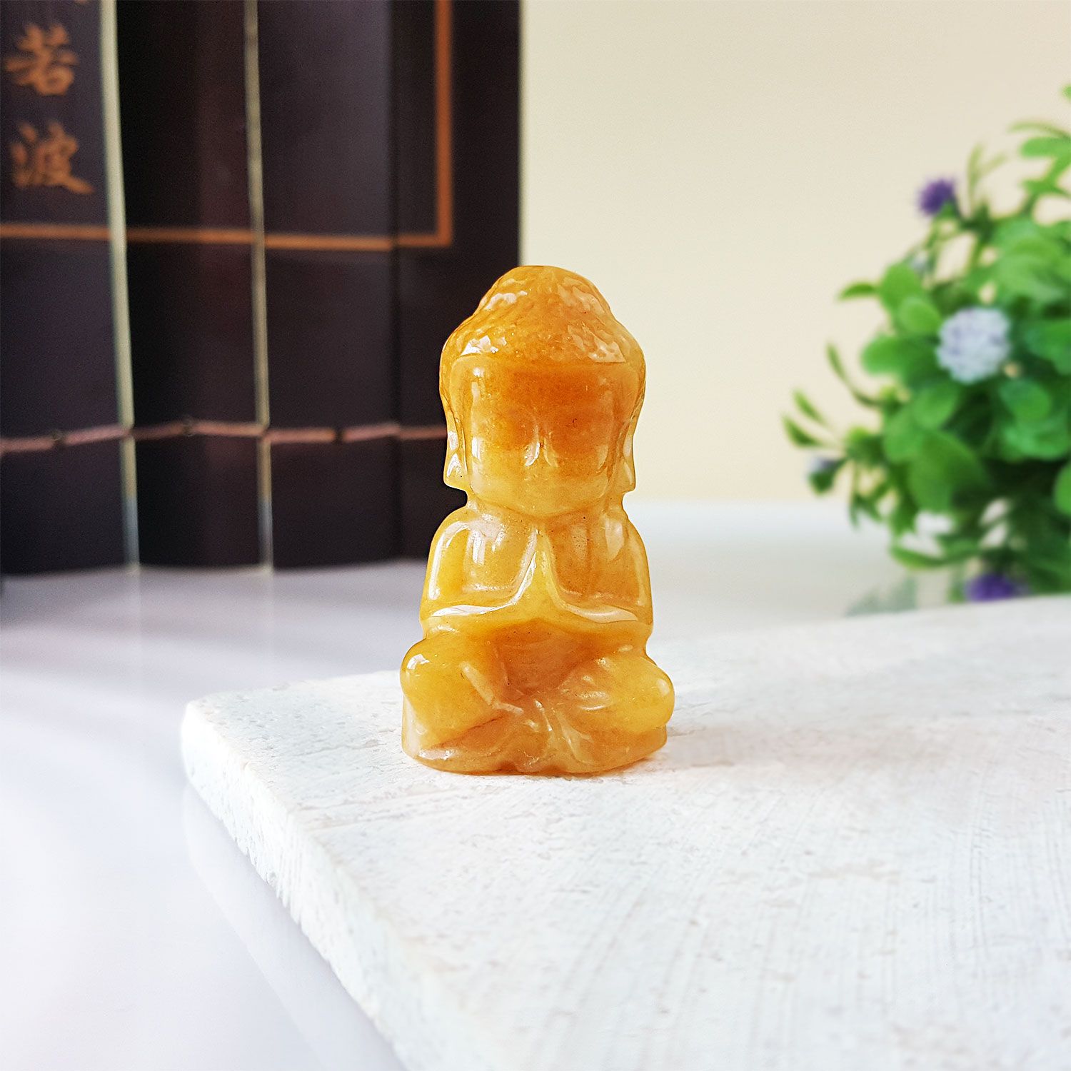 40mm Yellow Jasper Baby Buddha Small Ornament 