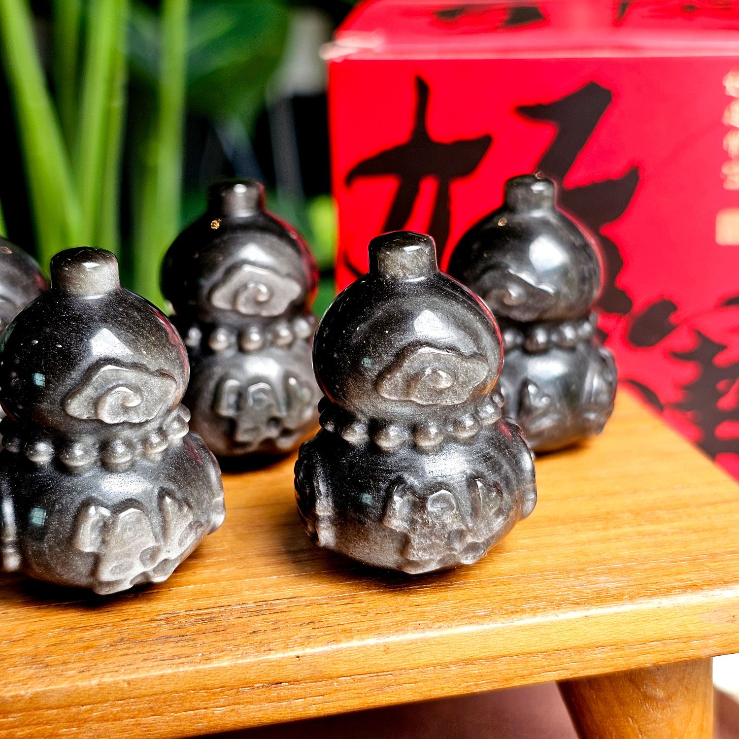 银曜石福禄招财葫芦摆件