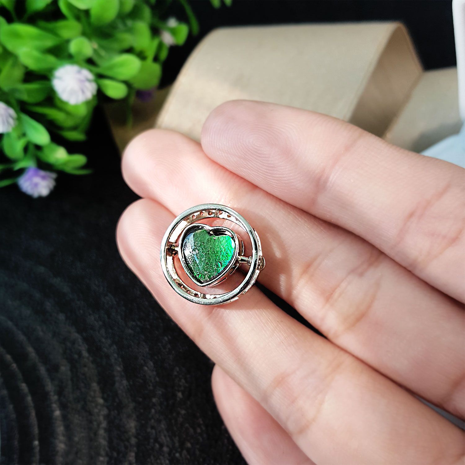 8mm 加拿大斑彩整片式与天铁双面心形旋转配件