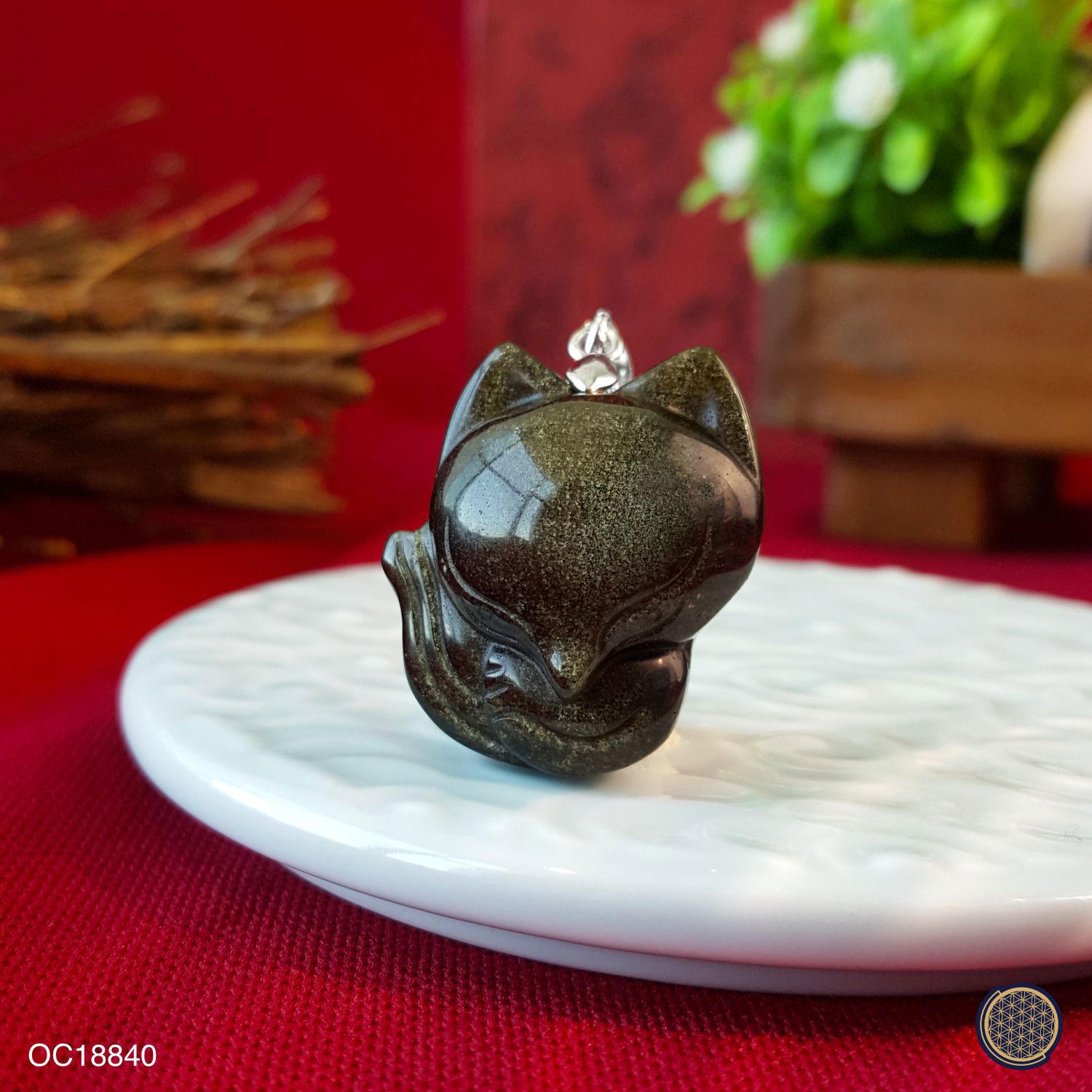 24mm x 33mm 金曜石大头狐仙吊坠