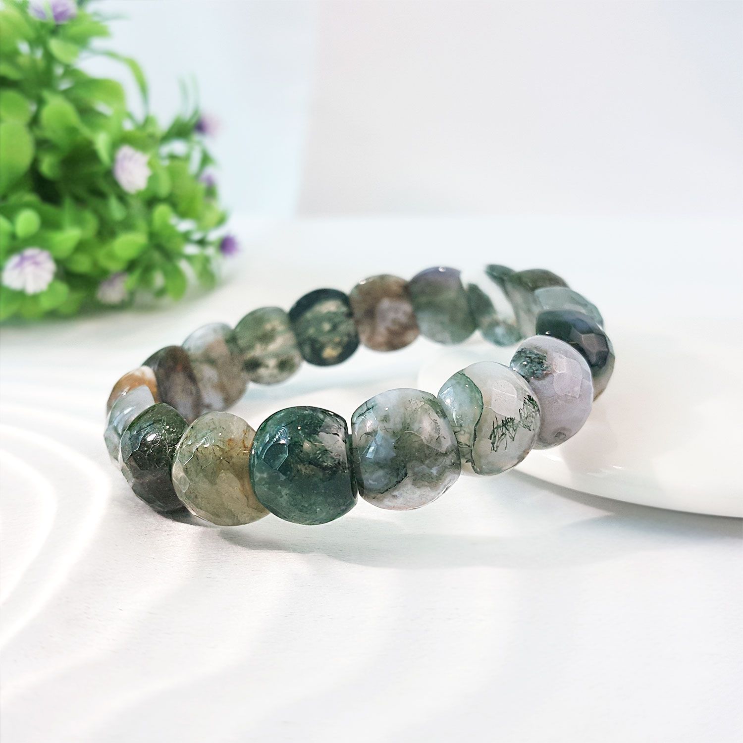 11mm x 12.5mm 水草玛瑙手排